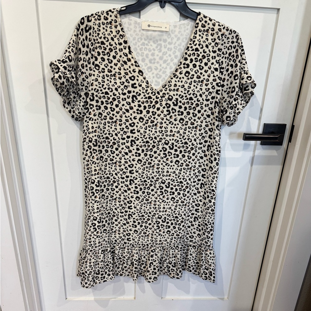 Leopard Print V-Neck Dress